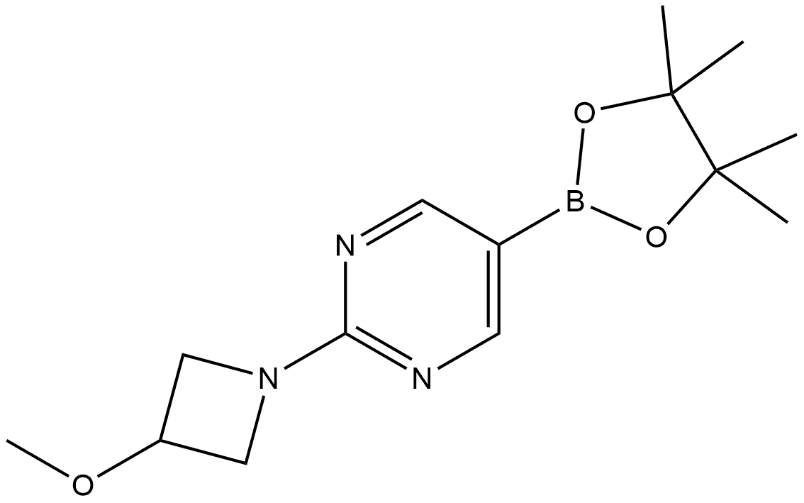 2-(3-methoxyazetidin-1-yl)-5-(4,4,5,5-tetramethyl-1,3,2-dioxaborolan-2-yl)pyrimidine Structure