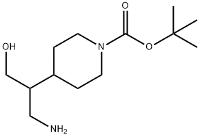 3-氨基-2-(1-BOC-4-哌啶基)-1-丙醇 结构式