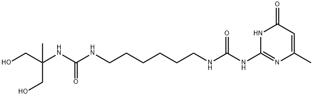 1-(6-(3-(1,3-二羟基-2-甲基丙-2-基)脲基)己基)-3-(4-甲基-6-氧代-1,6-二氢嘧啶-2-基)脲 结构式