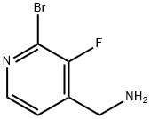 4-Pyridinemethanamine, 2-bromo-3-fluoro-,1416713-48-8,结构式