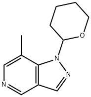 7-Methyl-1-(tetrahydro-2H-pyran-2-yl)-1H-pyrazolo[4,3-c]pyridine 结构式