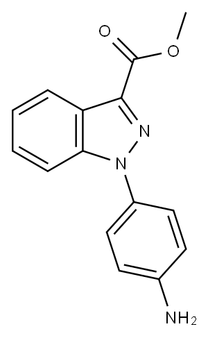 1H-Indazole-3-carboxylic acid, 1-(4-aminophenyl)-, methyl ester Struktur