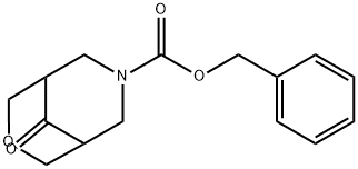 Phenylmethyl 9-oxo-3-oxa-7-azabicyclo[3.3.1]nonane-7-carboxylate 化学構造式