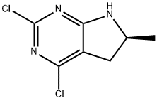 5H-Pyrrolo[2,3-d]pyrimidine, 2,4-dichloro-6,7-dihydro-6-methyl-, (6S)-,1417287-56-9,结构式