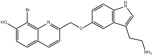 7-Quinolinol, 2-[[[3-(2-aminoethyl)-1H-indol-5-yl]oxy]methyl]-8-bromo- Structure