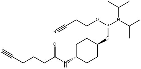 Phosphoramidous acid, N,N-bis(1-methylethyl)-, 2-cyanoethyl trans-4-[(1-oxo-5-hexyn-1-yl)amino]cyclohexyl ester Struktur