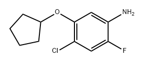 BENZENAMINE, 4-CHLORO-5-(CYCLOPENTYLOXY)-2-FLUORO-, 141772-32-9, 结构式