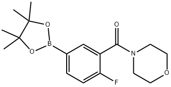 Methanone, [2-fluoro-5-(4,4,5,5-tetramethyl-1,3,2-dioxaborolan-2-yl)phenyl]-4-morpholinyl- 化学構造式