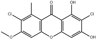 9H-Xanthen-9-one, 2,7-dichloro-1,3-dihydroxy-6-methoxy-8-methyl- 结构式