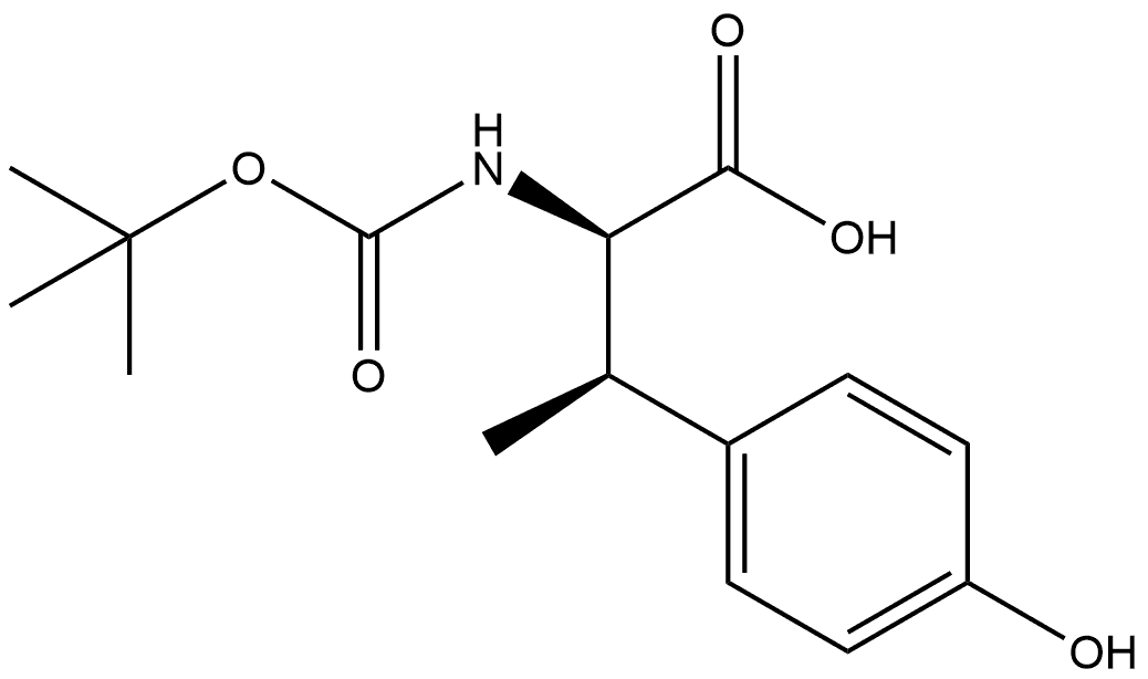 rel-(2R,3R)-2-Boc-amino-3-(4-hydroxy-phenyl)-butyric acid,141900-25-6,结构式