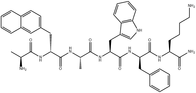 L-Lysinamide, L-alanyl-3-(2-naphthalenyl)-D-alanyl-L-alanyl-L-tryptophyl-D-phenylalanyl- (9CI) Structure