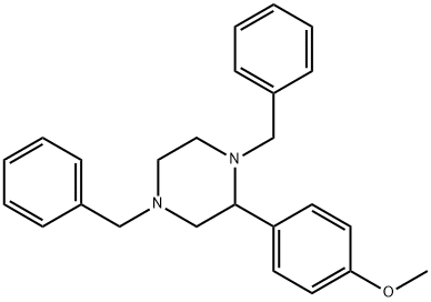 Piperazine, 2-(4-methoxyphenyl)-1,4-bis(phenylmethyl)- Structure