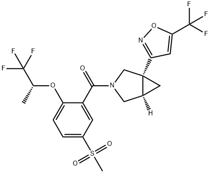 [5-Methanesulfonyl-2-((R)-2,2,2-trifluoro-1-methyl-ethoxy)-phenyl]-[(1R,5R)-1-(5-trifluoromethyl-isoxazol-3-yl)-3-aza-bicyclo[3.1.0] Structure