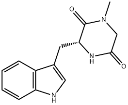 2,5-Piperazinedione, 3-(1H-indol-3-ylmethyl)-1-methyl-, (3R)- Struktur