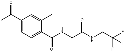 Benzamide, 4-acetyl-2-methyl-N-[2-oxo-2-[(2,2,2-trifluoroethyl)amino]ethyl]- Structure