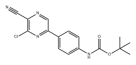 Carbamic acid, N-[4-(6-chloro-5-cyano-2-pyrazinyl)phenyl]-, 1,1-dimethylethyl ester Structure