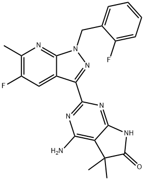 6H-Pyrrolo[2,3-d]pyrimidin-6-one, 4-amino-2-[5-fluoro-1-[(2-fluorophenyl)methyl]-6-methyl-1H-pyrazolo[3,4-b]pyridin-3-yl]-5,7-dihydro-5,5-dimethyl-|化合物 SGC AGONIST 1