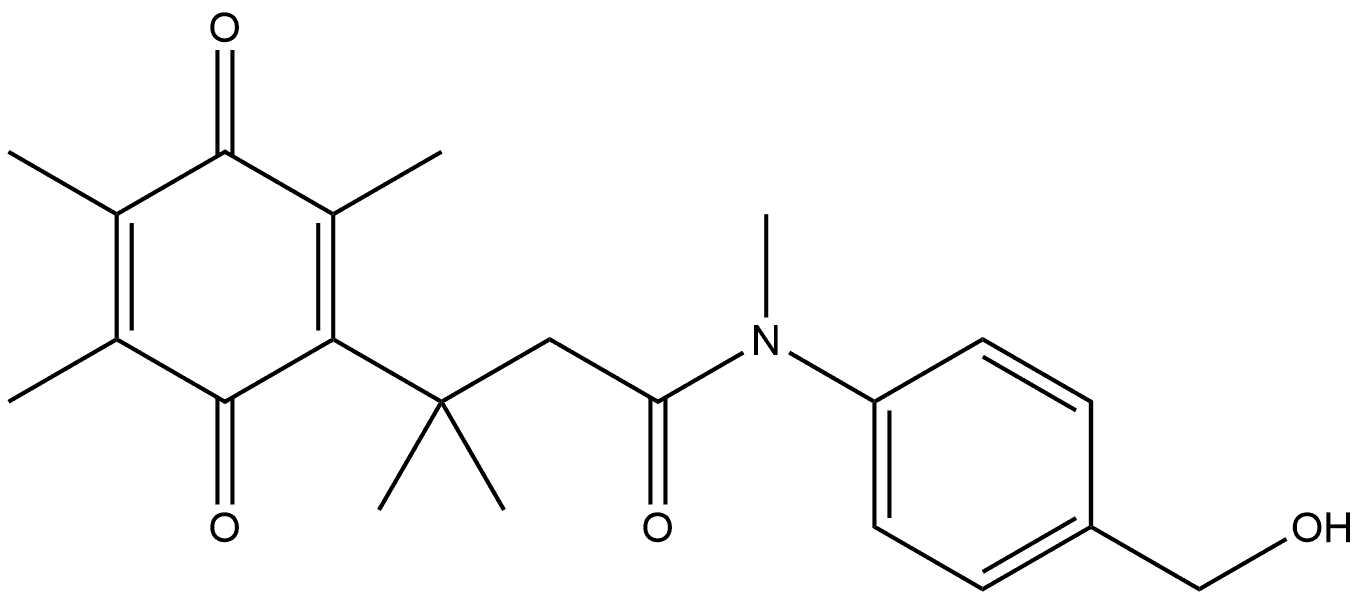 1,4-Cyclohexadiene-1-propanamide, N-[4-(hydroxymethyl)phenyl]-N,β,β,2,4,5-hexamethyl-3,6-dioxo- 结构式