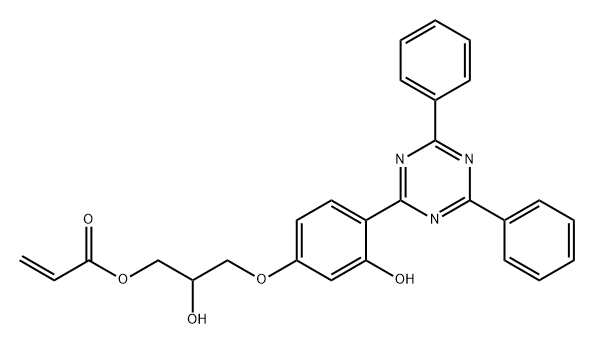 2-Propenoic acid, 3-[4-(4,6-diphenyl-1,3,5-triazin-2-yl)-3-hydroxyphenoxy]-2-hydroxypropyl ester Structure