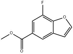 5-Benzofurancarboxylic acid, 7-fluoro-, methyl ester Struktur