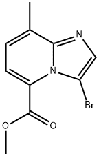 methyl 3-bromo-8-methylimidazo[1,2-a]pyridine-5-carboxylate 化学構造式