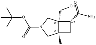 rel-((1R,5R,6R)-tert-Butyl 6-carbamoyl-5-(hydroxymethyl)-1-methyl-3-azabicyclo[3.2.0]heptane-3-carboxylate)