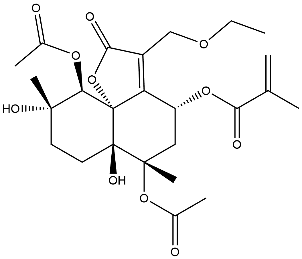 8alpha-Methacryloyloxy-13-ethoxyvernojalcanolide Structure