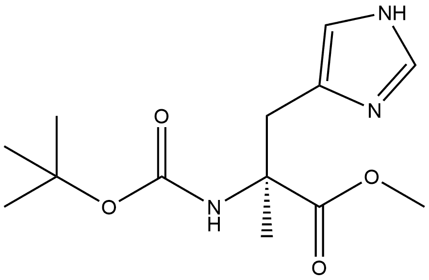 Histidine, N-[(1,1-dimethylethoxy)carbonyl]-α-methyl-, methyl ester (9CI),142910-16-5,结构式
