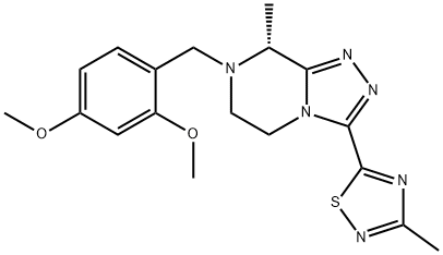(8R)-7-[(2,4-Dimethoxyphenyl)methyl]-5,6,7,8-tetrahydro-8-methyl-3-(3-methyl-1,2,4-thiadiazol-5-yl)-1,2,4-triazolo[4,3-a]pyrazine Struktur