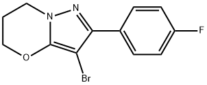 5H-Pyrazolo[5,1-b][1,3]oxazine, 3-bromo-2-(4-fluorophenyl)-6,7-dihydro- Struktur