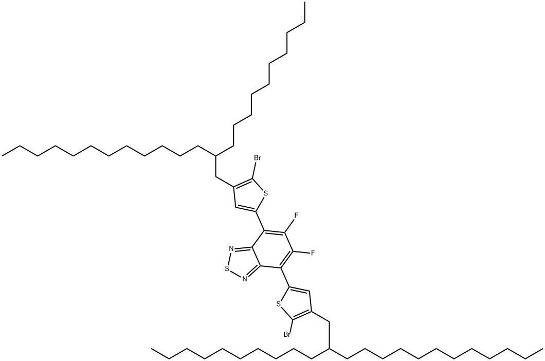 2,1,3-Benzothiadiazole, 4,7-bis[5-bromo-4-(2-decyltetradecyl)-2-thienyl]-5,6-difluoro- Struktur