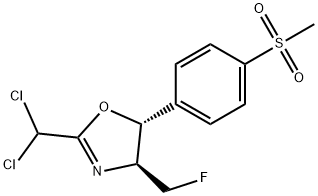 Oxazole, 2-(dichloromethyl)-4-(fluoromethyl)-4,5-dihydro-5-[4-(methylsulfonyl)phenyl]-, (4S,5R)- 化学構造式