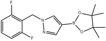 1-[(2,6-二氟苯基)甲基]-4-(4,4,5,5-四甲基-1,3,2-二氧杂硼戊烷-2-基)-1H-吡唑 结构式
