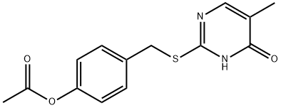 4(3H)-Pyrimidinone, 2-[[[4-(acetyloxy)phenyl]methyl]thio]-5-methyl- Structure