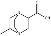 5-methyl-1,4-diazabicyclo[2.2.2]octane-2-carboxylic acid Struktur