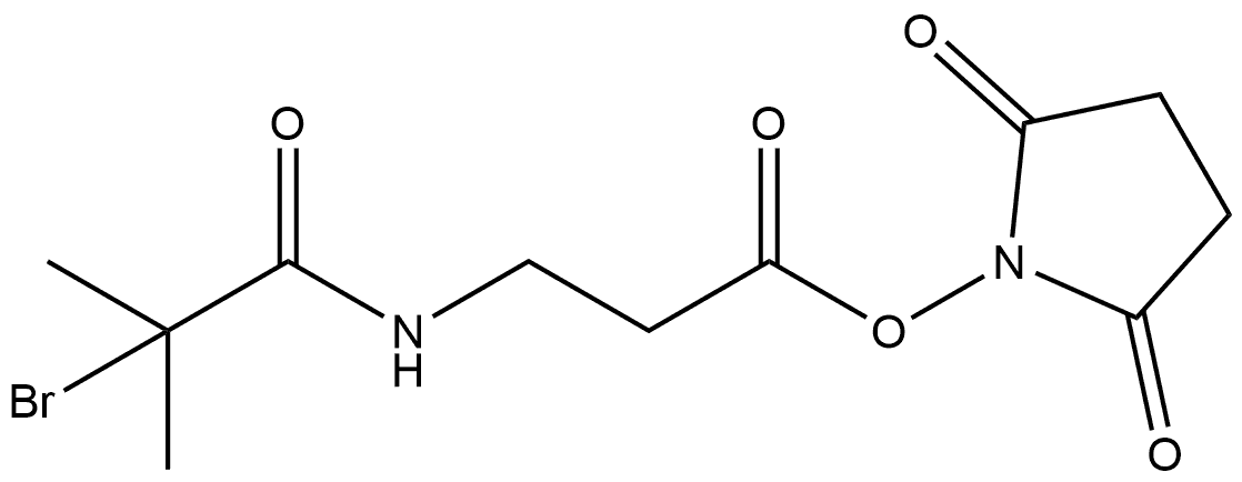 β-Alanine, N-(2-bromo-2-methyl-1-oxopropyl)-, 2,5-dioxo-1-pyrrolidinyl ester 结构式