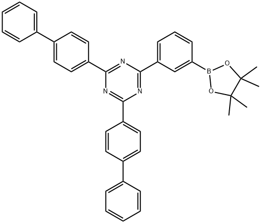 2,4-DI([1,1'-BIPHENYL]-4-YL)-6-(3-(4,4,5,5-TETRAMETHYL-1,3,2-DIOXABOROLAN-2-YL)PHENYL)-1,3,5-TRIAZIN,1433982-55-8,结构式