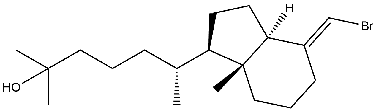 1H-Indene-1-pentanol, 4-(bromomethylene)octahydro-α,α,ε,7a-tetramethyl-, (εR,1R,3aR,4E,7aR)- Structure