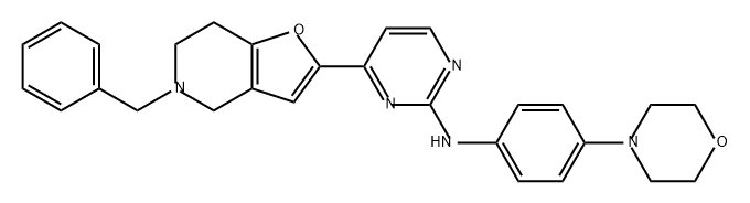 2-Pyrimidinamine, N-[4-(4-morpholinyl)phenyl]-4-[4,5,6,7-tetrahydro-5-(phenylmethyl)furo[3,2-c]pyridin-2-yl]- Structure