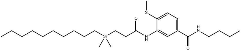 Benzamide, N-butyl-3-[[3-(decyldimethylsilyl)-1-oxopropyl]amino]-4-(methylthio)- Structure