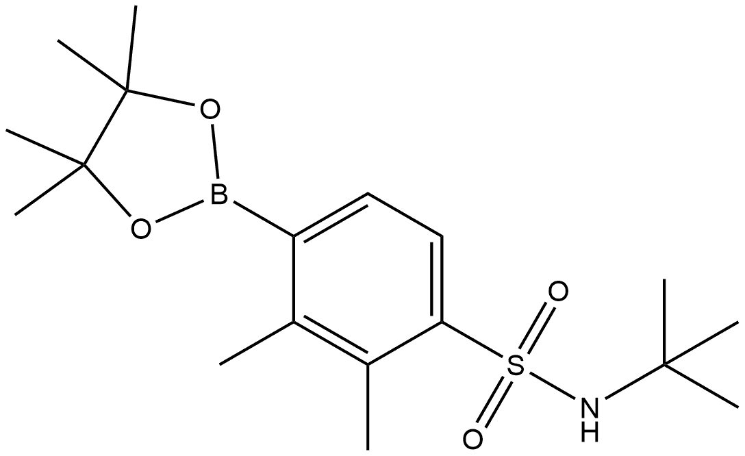 N-(tert-butyl)-2,3-dimethyl-4-(4,4,5,5-tetramethyl-1,3,2-dioxaborolan-2-yl)benzenesulfonamide Struktur