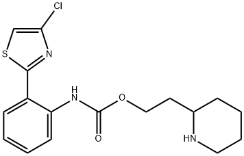 Carbamic acid, N-[2-(4-chloro-2-thiazolyl)phenyl]-, 2-(2-piperidinyl)ethyl ester|化合物 T24765