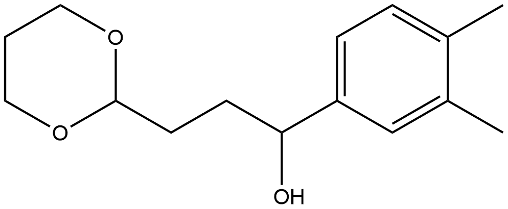 1-(3,4-ジメチルフェニル)-3-[2-(1,3-ジオキサニル)]-1-プロパノール 化学構造式