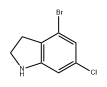 4-溴-6-氯-2,3-二氢-1H-吲哚,1443455-42-2,结构式