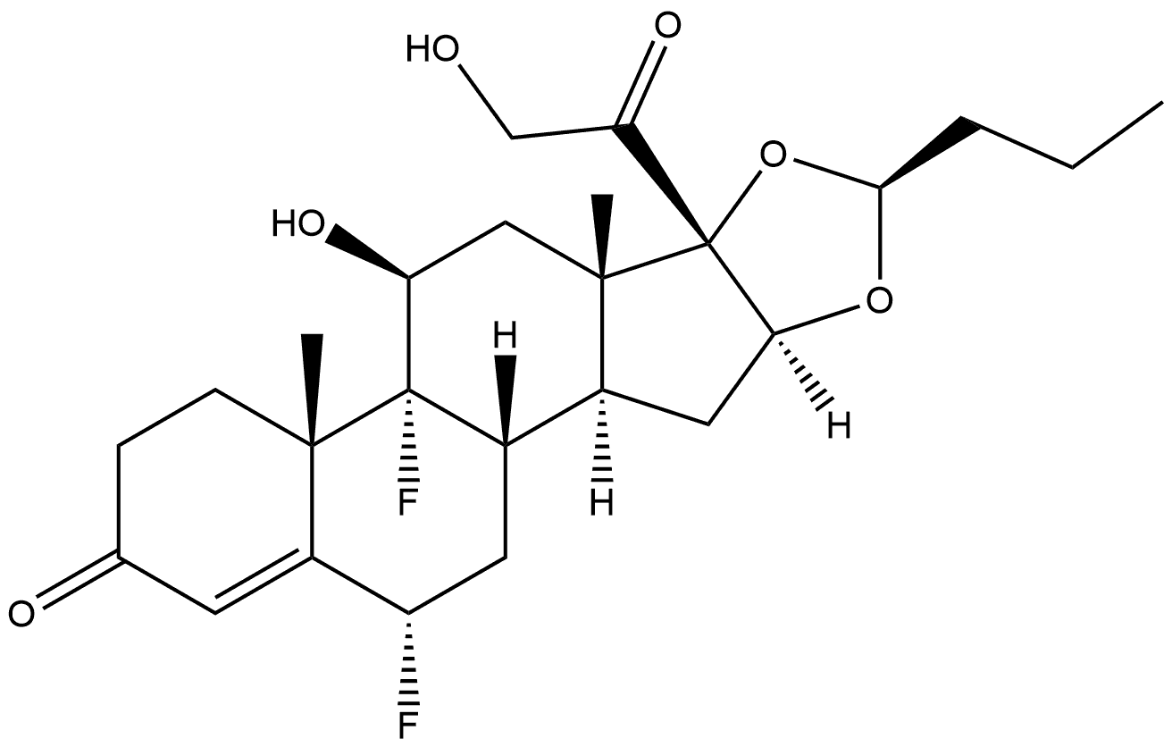 2H-Naphth[2′,1′:4,5]indeno[1,2-d][1,3]dioxole, pregn-4-ene-3,20-dione deriv Struktur