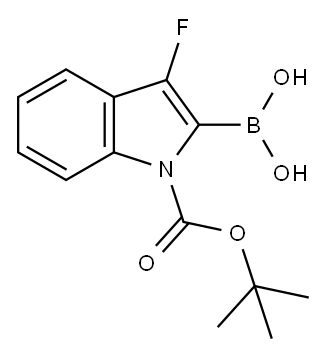 1H-Indole-1-carboxylic acid, 2-borono-3-fluoro-, 1-(1,1-dimethylethyl) ester Structure