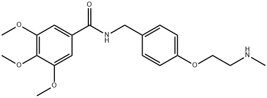 Benzamide, 3,4,5-trimethoxy-N-[[4-[2-(methylamino)ethoxy]phenyl]methyl]- 化学構造式