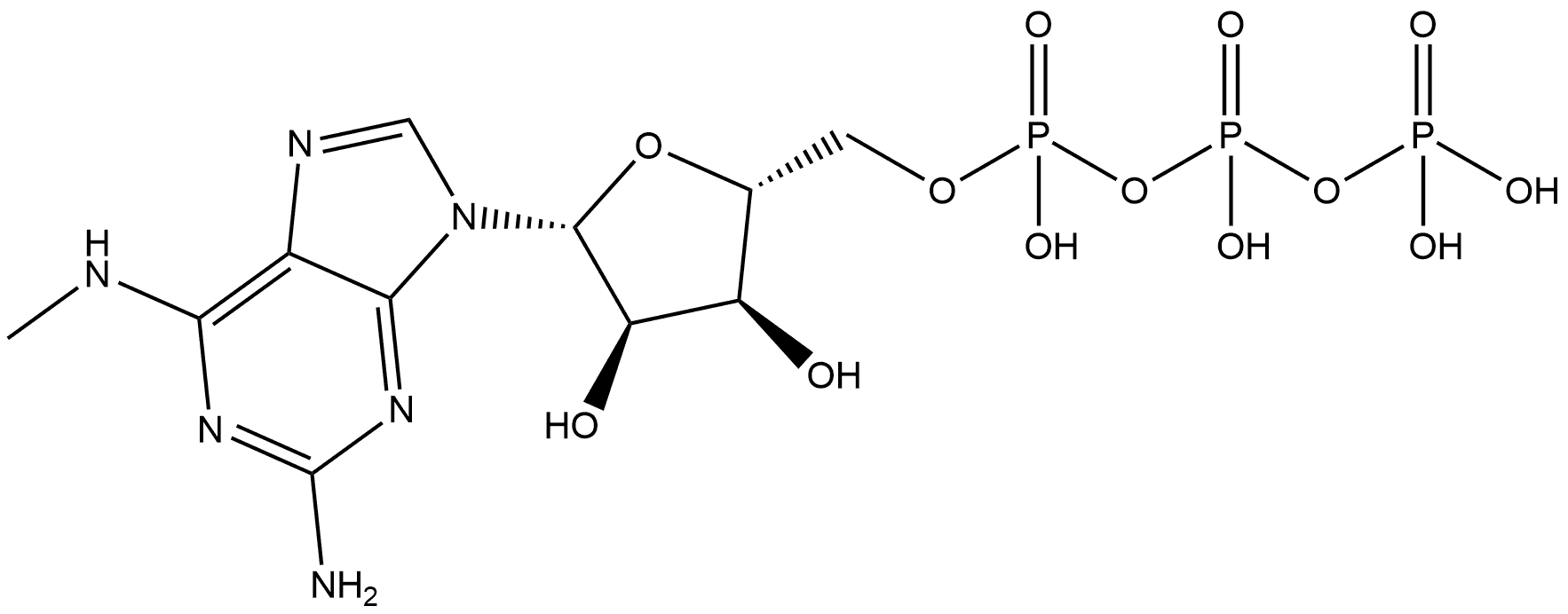 2-Amino-N-methyladenosine 5′-(tetrahydrogen triphosphate) 结构式
