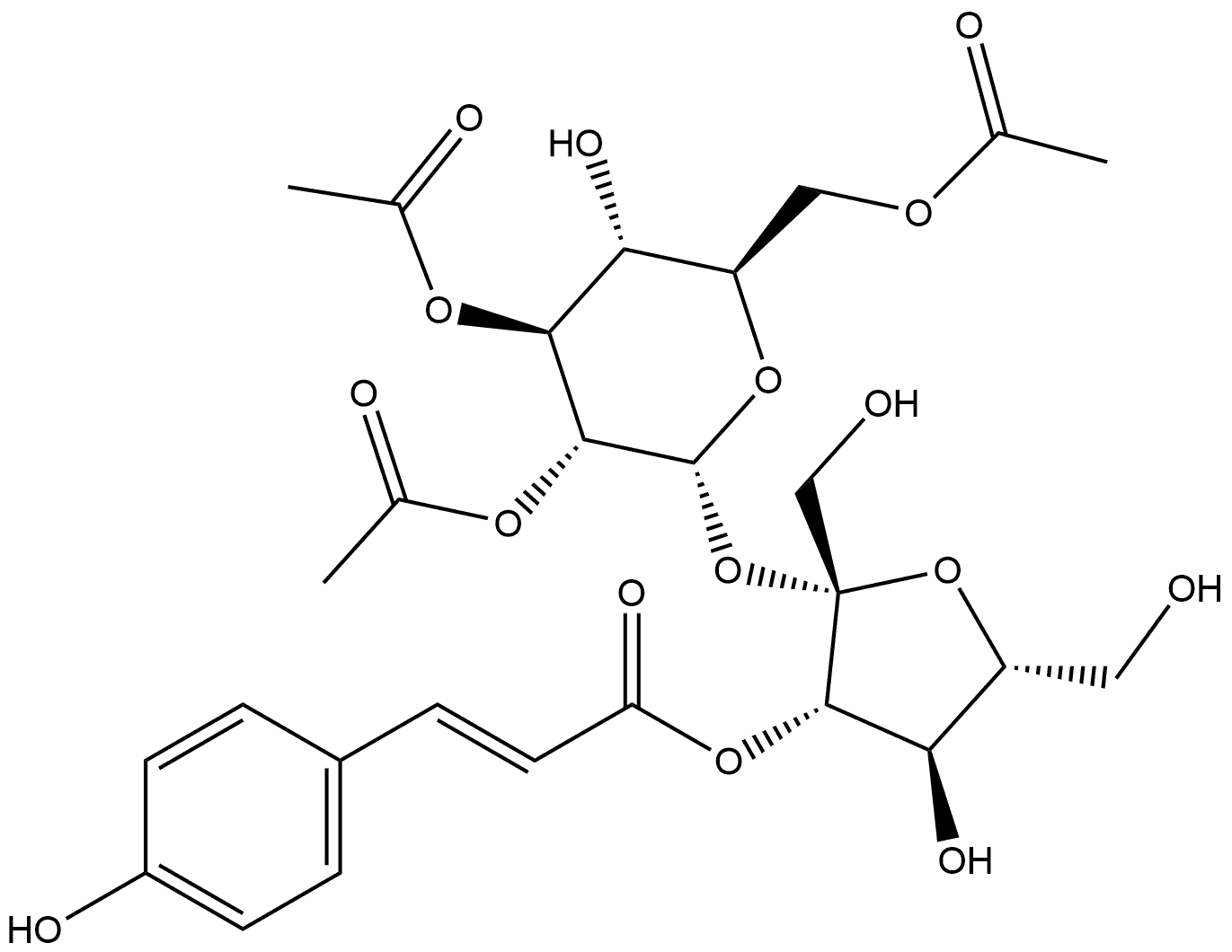 α-D-Glucopyranoside, 3-O-[(2E)-3-(4-hydroxyphenyl)-1-oxo-2-propen-1-yl]-β-D-fructofuranosyl, 2,3,6-triacetate