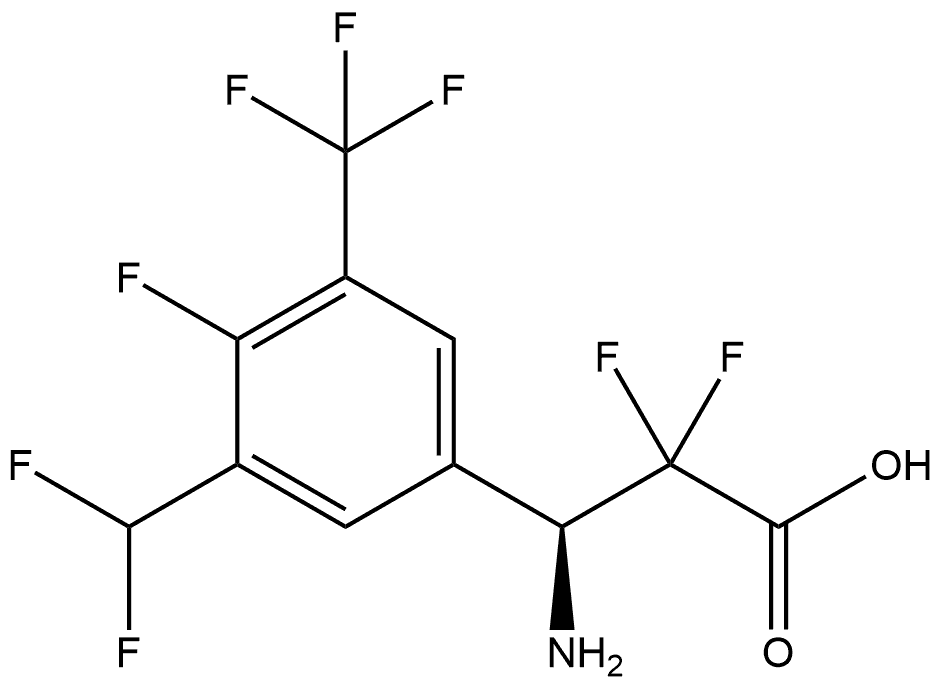 (S)-3-amino-3-(3-(difluoromethyl)-4-fluoro-5-(trifluoromethyl)phenyl)-2,2-difluoropropanoic acid 结构式